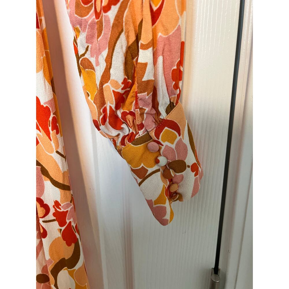 AFRM Shiloh Floral Open Back Long Sleeve Maxi Dress XS - Picture 3 of 10